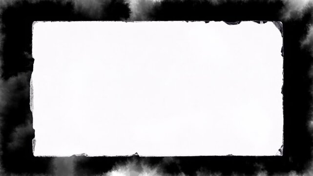 Textured white page centered inside an irregular black smoke ring for moody poster or cover design