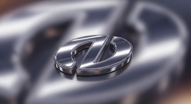 Chrome metallic stylized letter z logo emblem design isolated on a reflective surface with subtle background blur effect showcasing high quality rendering and luxury branding appeal