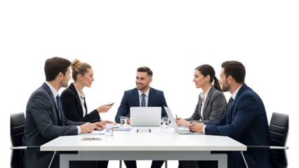 Business professionals collaborating during an important meeting in a modern office setting