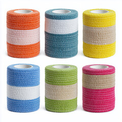 Various medical supplies isolated on white background. Healthcare and medicine concept for design and education