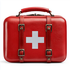 Various medical supplies isolated on white background. Healthcare and medicine concept for design and education