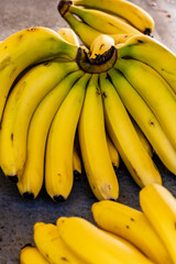 Bunch of bananas for sale at a street market in Sao Paulo, Brazil.