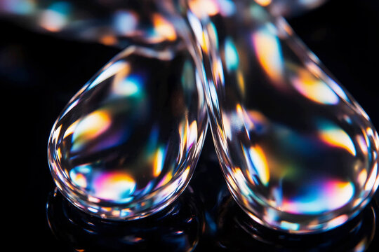 3d iridescent glass wave shapes, holographic, transparent