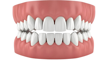 Obraz premium 3D render of healthy human teeth and gums isolated on white background