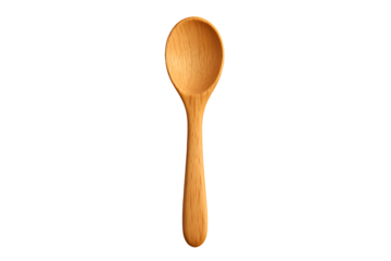 Wooden spoon utensil isolated on black background representing natural kitchen tool concept with smooth surface material simplicity and eco friendly handcrafted kitchenware design