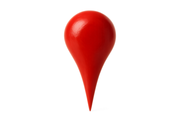 Red Map Pin Location Marker Navigation Symbol Isolated on a Transparent Background