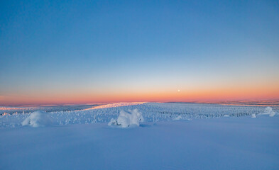 winter sunset in Lapland
