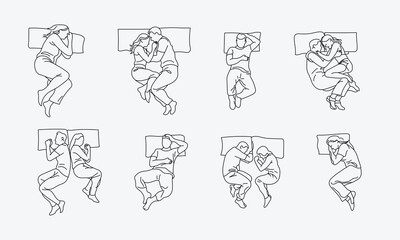  People Sleeping  Top View architectural drawing isolate white background.  © Elenor Design