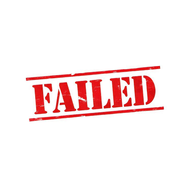 Red stamp with the word failed isolated on transparent background