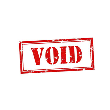 Red void stamp on white background isolated on transparent background