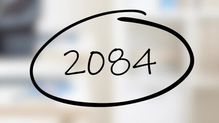 2084 Handwriting using black marker on glass