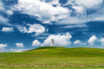 Stone aviation monument commemorating first powered flight at Kill Devil Hills