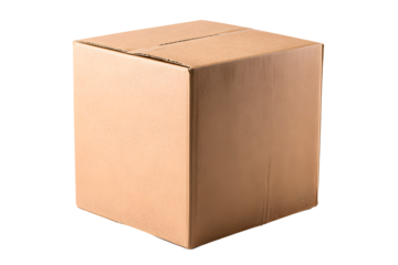 Large cardboard box placed on a flat surface ready for shipping or storage in a simple indoor setting during daytime