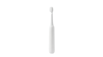 White electric toothbrush on transparent background