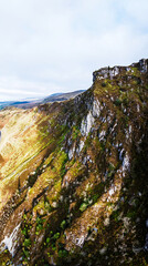 Mountains over Mach Loop from a drone, Minffordd, Tywyn, Wales, UK