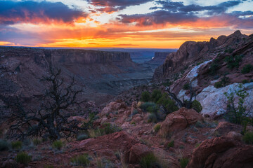beautiful sunset in canyonlands national park in utah, usa