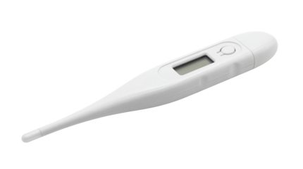 White digital thermometer on transparent background