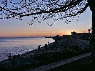Sonnenuntergang &uuml;ber Sassnitz auf R&uuml;gen