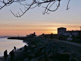 Sonnenuntergang &uuml;ber Sassnitz auf R&uuml;gen