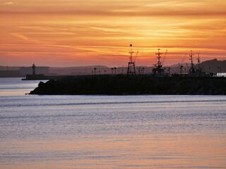 Sonnenuntergang &uuml;ber Sassnitz auf R&uuml;gen