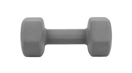 Gray hex dumbbell on transparent background