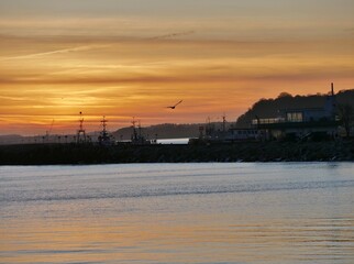 Sonnenuntergang &uuml;ber Sassnitz auf R&uuml;gen