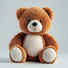 Obraz premium Adorable plush teddy bear with soft, fluffy fur and a friendly expression, perfect for cuddles and companionship.