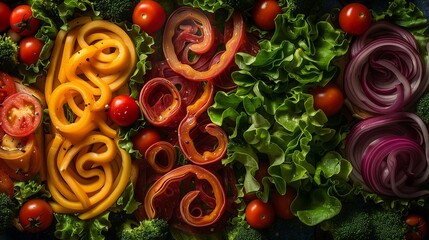 Fresh vegetables arranged on a table in a colorful presentation for health and wellness promotion