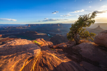 beautiful sunset in canyonlands national park in utah, usa