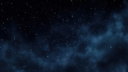 Fototapeta premium Deep blue space background with scattered yellow star-like specks and nebula clouds