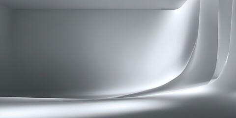 Abstract white architectural form with light, shadows, and curves