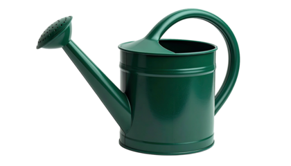 Classic green watering can with spout and handle