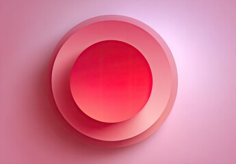 Three layered pink circles, creating depth and shadow on a gradient background