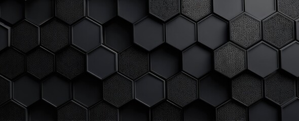 Dark 3D hexagonal pattern, slightly raised, alternating textured surfaces