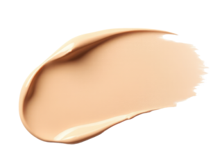 Close-up shot of liquid foundation on a white background, ideal for beauty and cosmetics uses