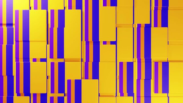 Abstract seamless looped geometric background. Transformation of colored rectangles and lines. Animated geometric pattern