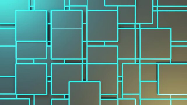 Abstract seamless looped geometric background. Transformation of colored rectangles and lines. Animated geometric pattern