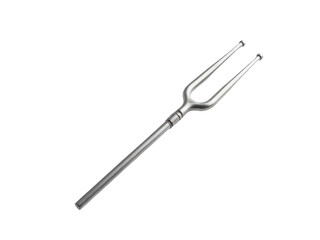 Fototapeta premium A close-up shot of a fork with a metal handle sitting on a white surface