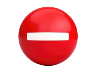 A red ball with a no entry sign, often used as a symbol of warning or prohibition