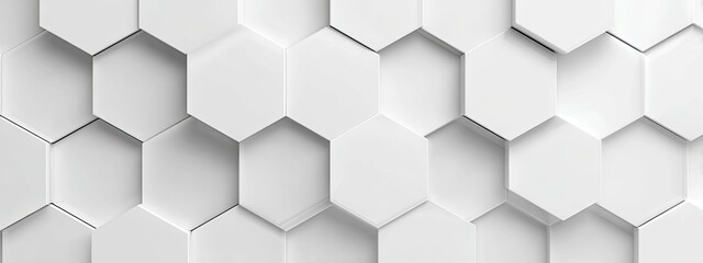 Naklejka premium White textured hexagonal pattern background