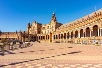 Obraz premium Architecture of Spain square in Seville, Spain