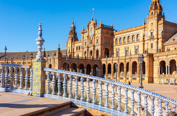 Obraz premium Architecture of Spain square in Maria Luisa park of Seville