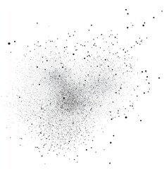 Fototapeta premium Scattered grayscale specks forming a hazy, nebulous cloud on white