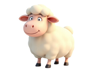 Obraz premium A simple of a sheep standing on a white background, suitable for children's illustrations or decorative designs