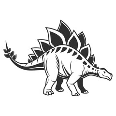 Minimal Stegosaurus Dinosaur Vector © akter