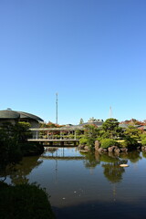 天寿園の庭園内に色づく紅葉（新潟県新潟市中央区）