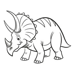 Fototapeta premium Green Triceratops Dinosaur Flat Icon