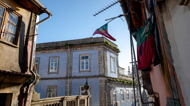 Building with typical Portuguese facade in Porto