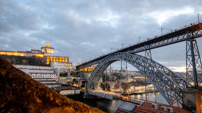 View of Dom Luis I Bridge and Serra do Pilar Monastery