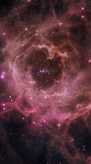 Stunning Pink Rosette Nebula Deep Space Astronomy Background